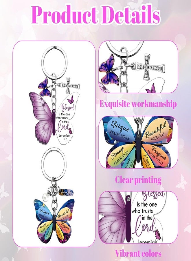 CZFSWT 2Pcs Butterfly Keychain, Llaveros Para Mujer, Christian Keychains for Women Suitable for Christian Celebrations and Friendship Gifts - Image 3